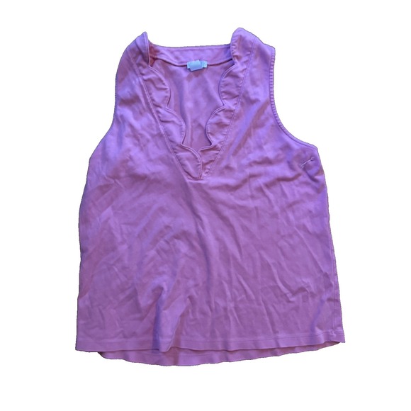LAKE Tops - Lake Women' s Size Small Pink Scalloped Tank Top